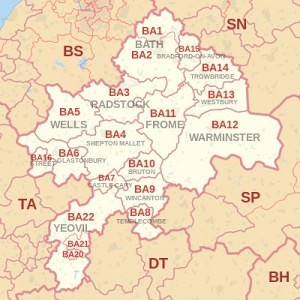 Post code map of Bath areas we buy property fast