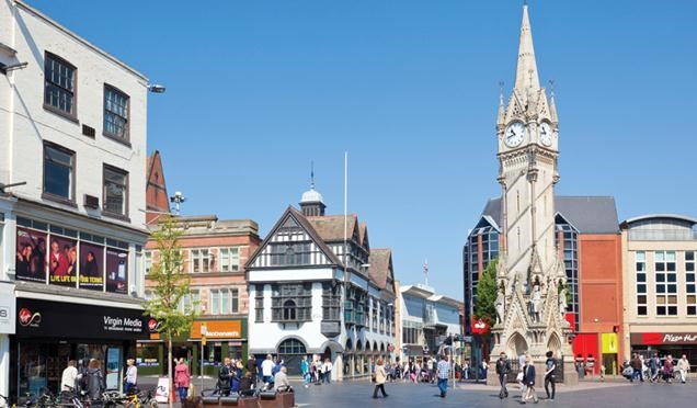 Leicester city centre commercial area