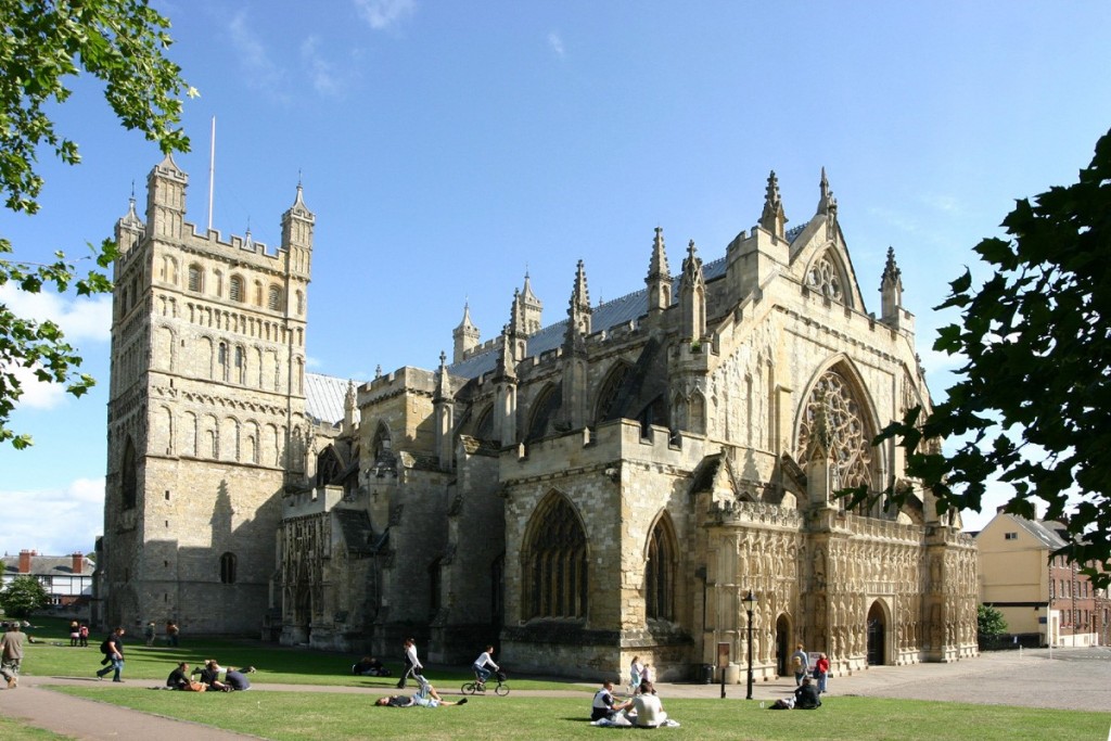 exeter city centre cathedral building